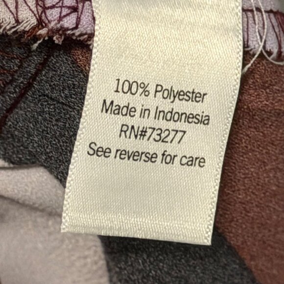 Nine West Abstract Print Button-Down Dress With Ruffle Hem 3/4 Sleeves Sz M dres - Picture 5 of 12